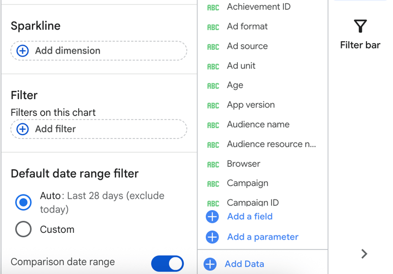 Filters & Parameters for Data Exploration
